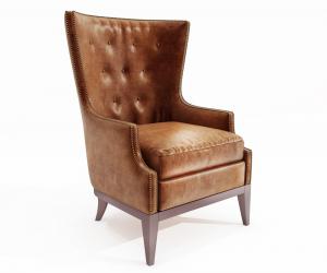 欧式黄色皮革单人沙发椅