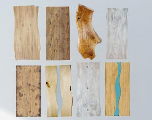 新中式原木、实木桌面、台面组合