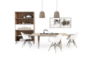 新中式茶桌椅、 装饰柜组合