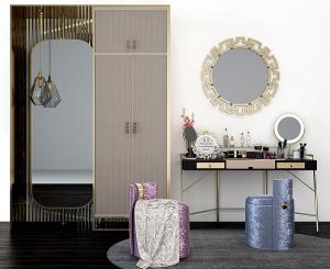 轻奢梳妆台、大衣柜组合