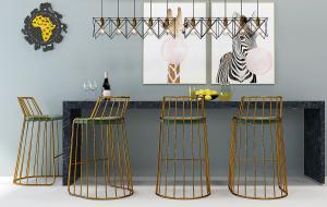 现代轻奢吧台椅、吧凳