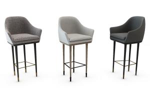 现代布艺吧台椅