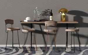 北欧轻奢吧台椅、吧凳