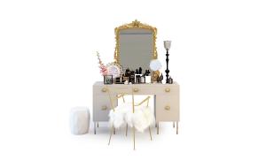 简欧梳妆台、梳妆镜组合