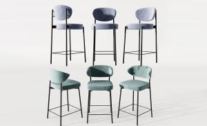 现代布艺吧台椅