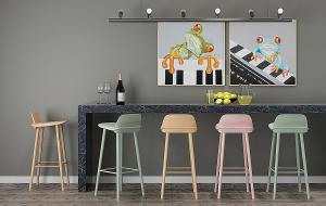 现代吧椅、果盘