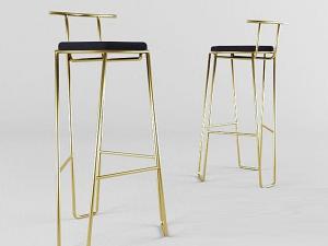 现代轻奢金属吧台椅