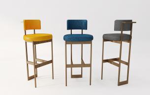 现代轻奢圆形吧椅