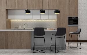 现代吧台、吧台椅、橱柜组合