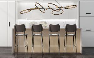 现代吧椅、金属吊灯