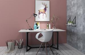 北欧方形书桌椅、写字台组合