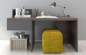 现代书桌、坐墩、写字台组合3d模型 现代书桌、坐墩、写字台组合