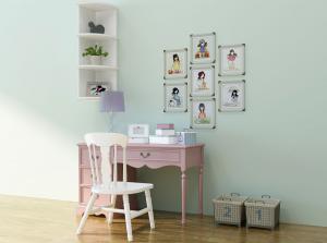 欧式儿童书桌椅、写字台组合3d模型 欧式儿童书桌椅、写字台组合