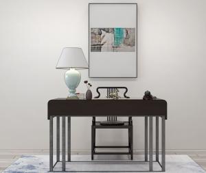 新中式书桌椅、台灯组合3d模型 新中式书桌椅、台灯组合