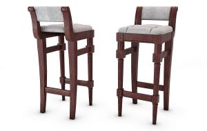 美式实木布艺吧台椅