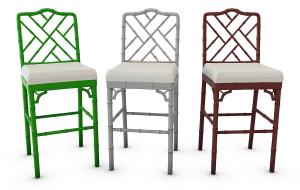 东南亚竹编吧台椅