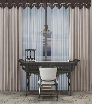 新中式书桌椅组合