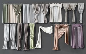 现代窗帘、窗幔3d模型 现代窗帘、窗幔