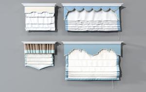 欧式拉帘、折叠窗帘、罗马帘
