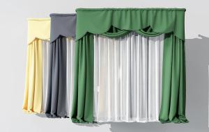欧式纯色窗帘、纱帘
