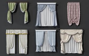 欧式异形窗帘、纱帘