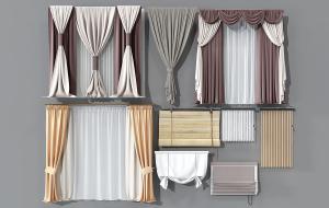 现代窗帘、卫生间窗帘、竹帘、拉帘、罗马帘3d模型 现代窗帘、卫生间窗帘、竹帘、拉帘、罗马帘