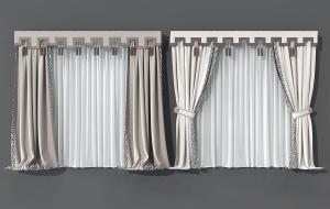 新中式窗帘、纱帘