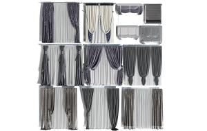 现代轻奢光面窗帘、折叠窗帘、拉帘