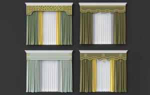 新中式套色窗帘、中式元素窗幔