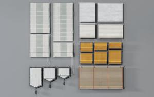 现代卫生间拉帘、草帘、窗幔3d模型 现代卫生间拉帘、草帘、窗幔