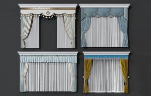 欧式儿童房窗帘、窗幔3d模型 欧式儿童房窗帘、窗幔