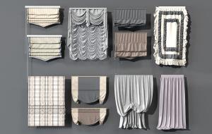 欧式罗马帘、拉帘、褶皱窗帘、卫生间窗帘