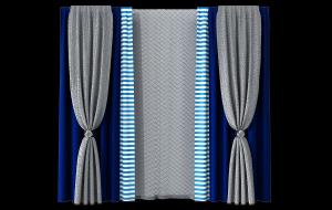 现代蓝白相间条纹套色窗帘3d模型 现代蓝白相间条纹套色窗帘
