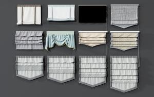 现代罗马帘、拉帘、窗幔3d模型 现代罗马帘、拉帘、窗幔