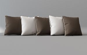 新中式素色带边线抱枕