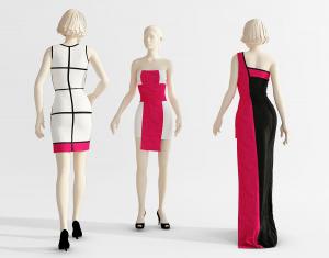 连衣裙、女士服装模特3d模型 连衣裙、女士服装模特