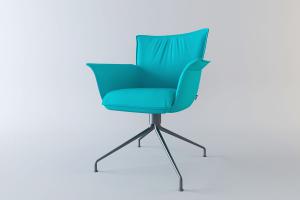 现代休闲布艺单椅