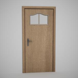 办公室小方格玻璃实木门