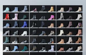 现代女士短靴、女鞋专卖店鞋柜展示架