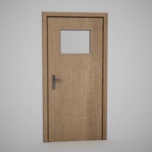 办公室窗口玻璃实木门