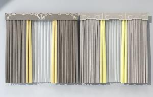 新中式套色窗帘、纱帘