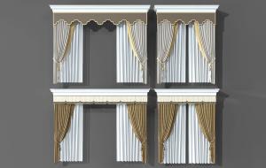 新中式纯色、套色、窗幔窗帘