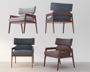 北欧实木布艺扶手、休闲椅子