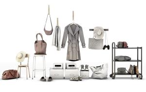 服装大衣、皮包、手提包、鞋帽3d模型 服装大衣、皮包、手提包、鞋帽
