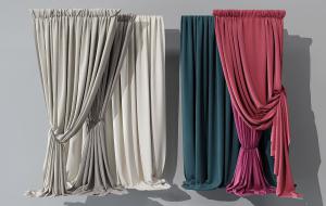 现代纯色窗帘、垂帘