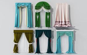 欧式纯色窗帘、拱形窗户窗帘