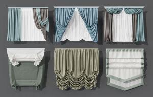 现代轻奢纯色窗帘、罗马帘、窗幔