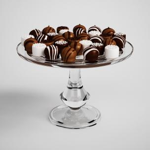 巧克力、奶油甜品 小块食物