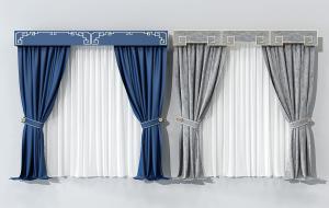 新中式窗帘、中式元素窗帘头