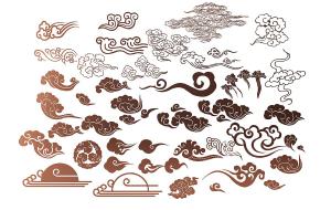 新中式金属祥云雕花剪影墙饰挂饰